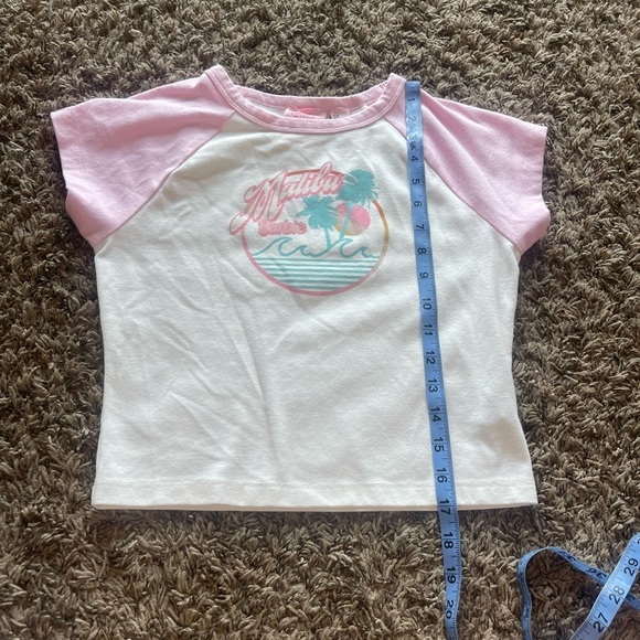 Forever 21 Barbie collab Malibu Barbie pink white crop top - Picture 6 of 7